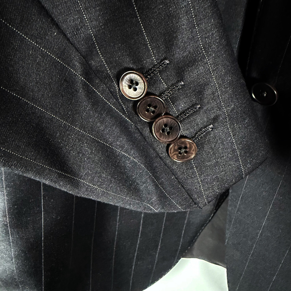 Ermenegildo Zegna Trofeo Charcoal Pinstripe Suit Set Mens Size IT 54 R US 44 R - Picture 12 of 16